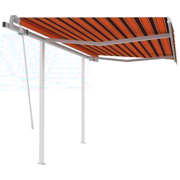 vidaXL Retractable Awning Orange and Brown Aluminum 11.5 x 8.2 ft