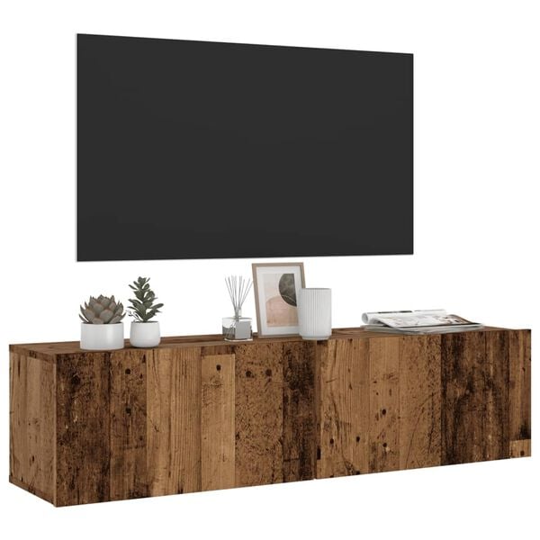 vidaXL TV Cabinet Old Wood Engineered Wood TV Cabinet Rectangular