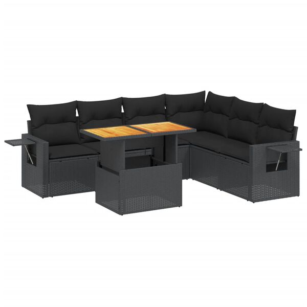 vidaXL Garden Sofa Set Black
