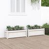 vidaXL Garden Planter Set of 2 White Solid pine wood Large