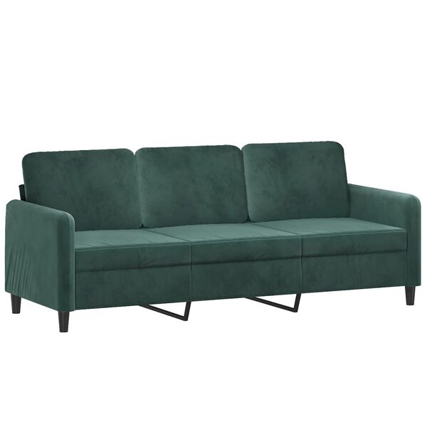 vidaXL 3-seater Sofa With Footstool Dark Green