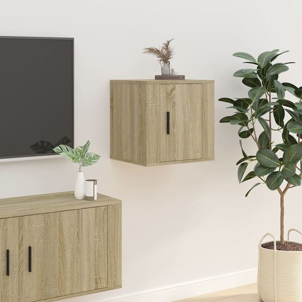 vidaXL Wall Mounted TV Cabinet Sonoma oak Engineered wood Compact