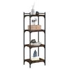 vidaXL Bookcase Smoked Oak Engineered wood, metal 4-Tier Adjustable Feet