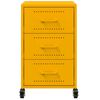 vidaXL Bedside Cabinet Mustard Yellow Cold-rolled steel Medium