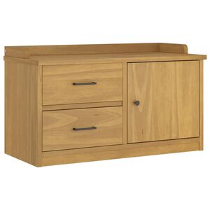 vidaXL Hallway Bench Walnut Solid pinewood, Engineered wood Medium