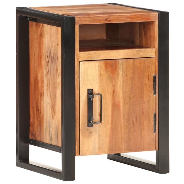 vidaXL Bedside Cabinet Varies Solid acacia wood and powder-coated steel