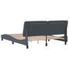 vidaXL Bed Frame with LED without Mattress Dark Gray 59.8"x79.9" Velvet