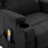 vidaXL Massage Recliner Black Faux Leather
