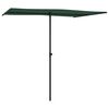 vidaXL Garden Parasol Green Polyester Large Height-Adjustable
