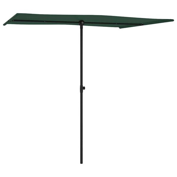 vidaXL Garden Parasol Green Polyester Large Height-Adjustable