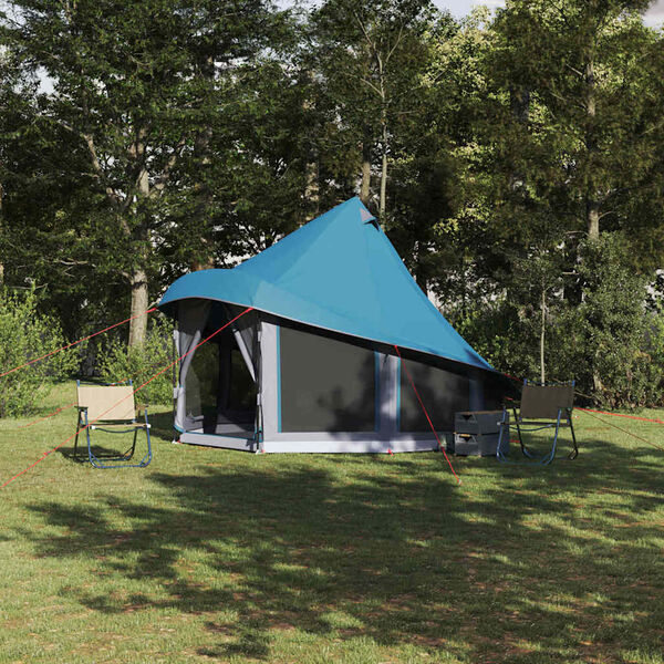 vidaXL Family Tipi Tent Folding with Roof Blue 404 x 370 x 270 cm