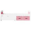 vidaXL Day Bed White and pink Solid pinewood, engineered wood