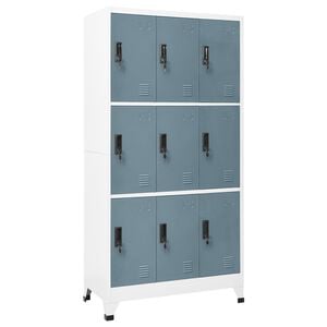 vidaXL Locker Cabinet Light Grey Steel Medium Locker Cabinet
