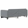 vidaXL Daybed With Trundle Light Grey Fabric Single