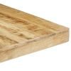 vidaXL Dining Table Natural, Black Rough Mango Wood, Powder-Coated Steel