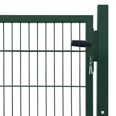 vidaXL Fence Gate Steel Green 41.3"x59.1"