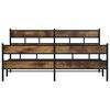 vidaXL Bed Frame Smoked Oak Steel, Engineered Wood 80 x 80 in Modern