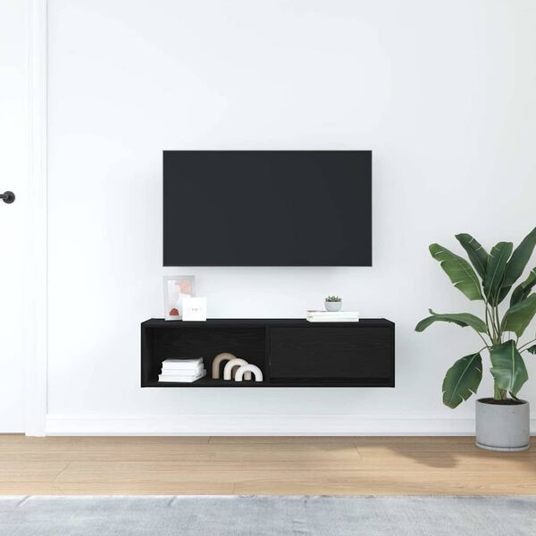 vidaXL TV Cabinet Black Oak Engineered Wood Standard TV Cabinet