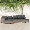 vidaXL Garden Lounge Set Grey PE rattan, powder-coated steel Medium