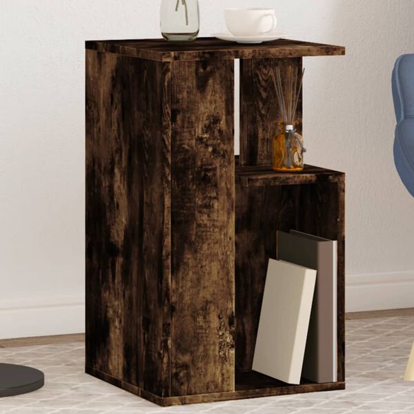 vidaXL Side Table Smoked oak Engineered wood Small Side Table Square