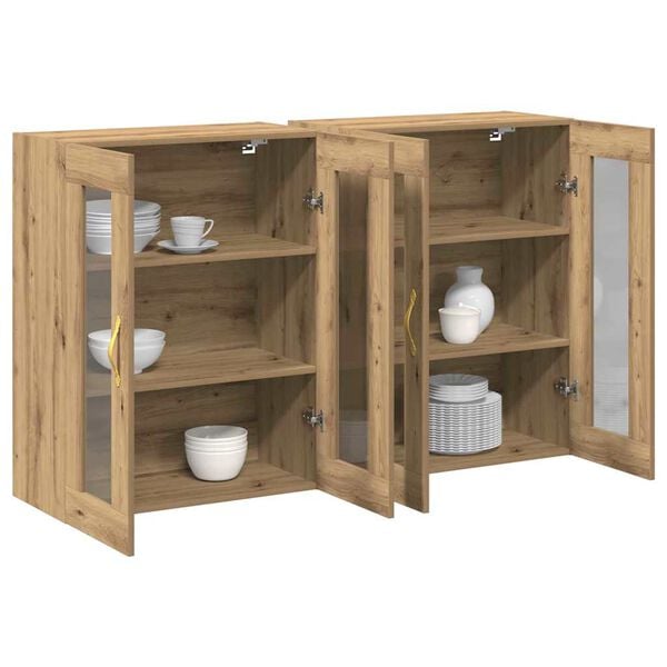 vidaXL Wall Cabinets 2 pcs Artisan Oak 27.36 x 13.39 x 35.43 in