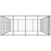 vidaXL Dog Kennel Black Powder-coated steel Large Dog Kennel