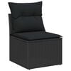 vidaXL Garden Sofa Set with Cushion 18 pcs Black Poly Rattan