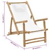 vidaXL Deck Chair Cream White Bamboo, Canvas (100% Polyester) Standard