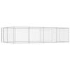 vidaXL Dog Kennel Silver Galvanized Steel Large Dog Kennel Rectangular