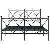 vidaXL Bed Frame Black Steel Small Double Rectangular Traditional