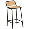 vidaXL Bar Stool Set of 4 Brown and Black Solid Rough Mango Wood and Iron