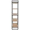vidaXL Bookshelf Black and natural wood Solid firwood and steel Large