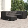 vidaXL Garden Lounge Set Black PE rattan, powder-coated steel