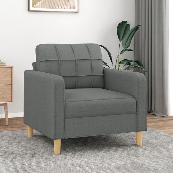 vidaXL Sofa Chair Dark Grey Polyester, Metal, Textilene, Foam Single