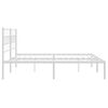 vidaXL Metal Bed Frame White Powder-coated steel Double size, 79x79 in