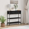 vidaXL Console Table Black Oak 72.5 x 25 x 75 cm Engineered Wood