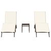 vidaXL Sun Lounger Set of 2 Brown PE rattan Standard