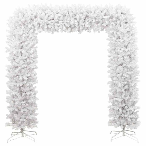 vidaXL Christmas Tree Arch White PVC, Steel Large Durable