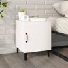 vidaXL Bedside Cabinet White Engineered wood, metal Medium