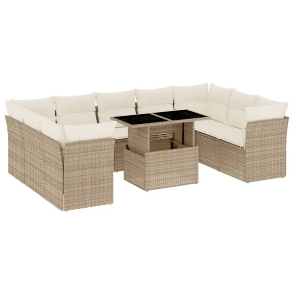 vidaXL Garden Sofa Set Beige