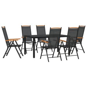 vidaXL Garden Dining Set Black, Brown