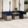 vidaXL 10 Piece Patio Sofa Set with Cushions Gray Poly Rattan