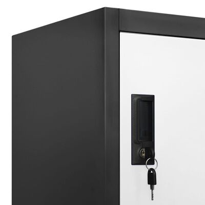 vidaXL Locker Cabinet Anthracite and White 35.4"x15.7"x70.9" Steel