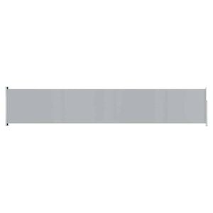 vidaXL Side Awning Gray Polyester with PU coating, powder-coated steel