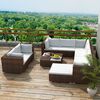 vidaXL Outdoor Furniture Set Brown, Cream White