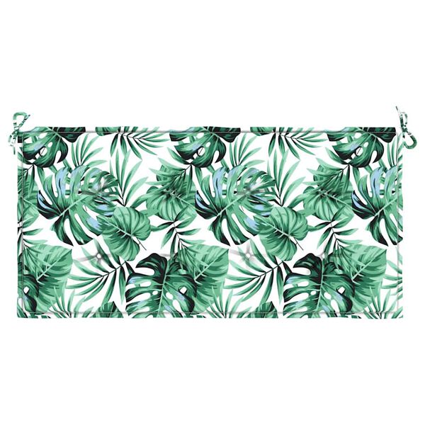 vidaXL Patio Bench Cushion Leaf Pattern 47.2x19.7x1.6" Oxford Fabric