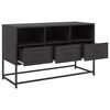 vidaXL TV Cabinet Black Steel Medium TV Cabinet Rectangular