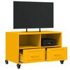 vidaXL TV Cabinet Mustard Yellow Cold-rolled Steel Compact TV Cabinet