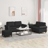 vidaXL Sofa Set Black Faux leather, metal, textilene, plywood