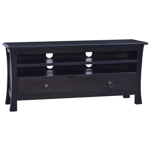 vidaXL TV Stand Light Black Coffee 39.4"x11.8"x17.7" Solid Wood Mahogany